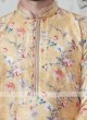 Art Silk Floral Printed Rust Kurta Pajama